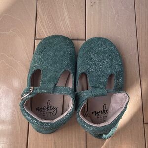 Monkey Feet Sparkling Green Toddler Shoes